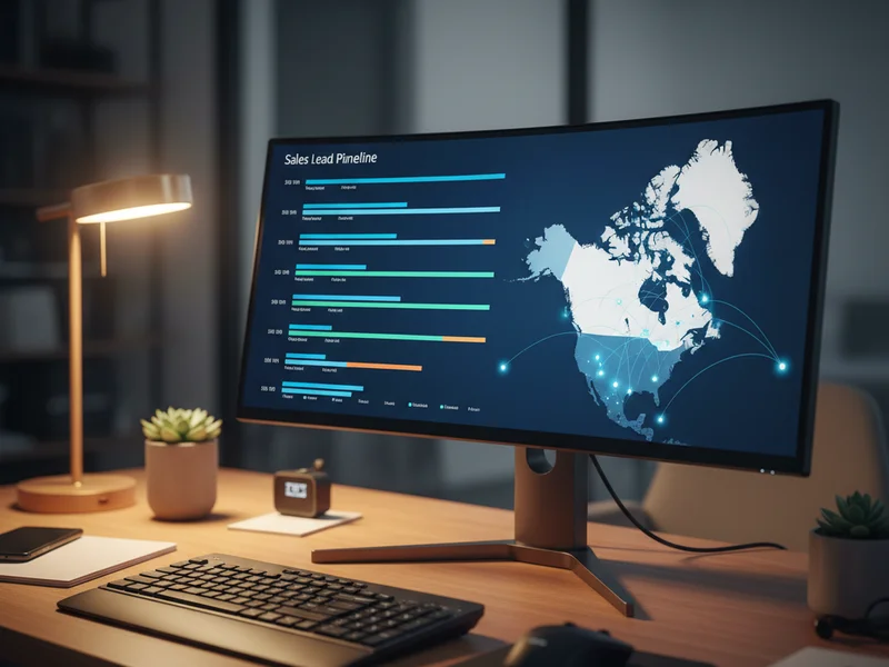 Digital dashboard showing B2B lead pipeline data for Arctic industry